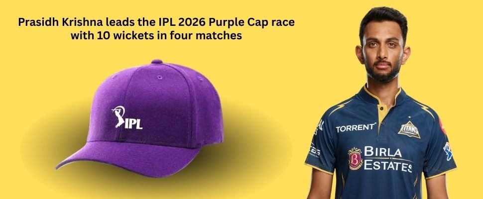 Prasidh Krishna leads the IPL 2026 Purple Cap race with 10 wickets in four matches